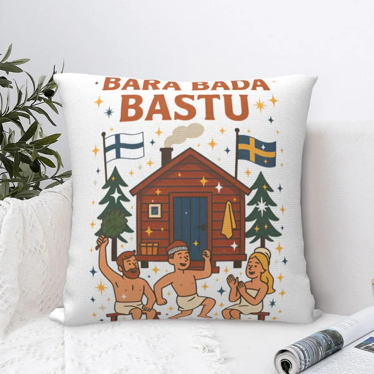 Bara Bada Bastu Eurovision Sweden 2025 Pillowcase  Cushion Cover Scandinavian Music Fan Pillow Case Cover Home Drop Shipping 18'