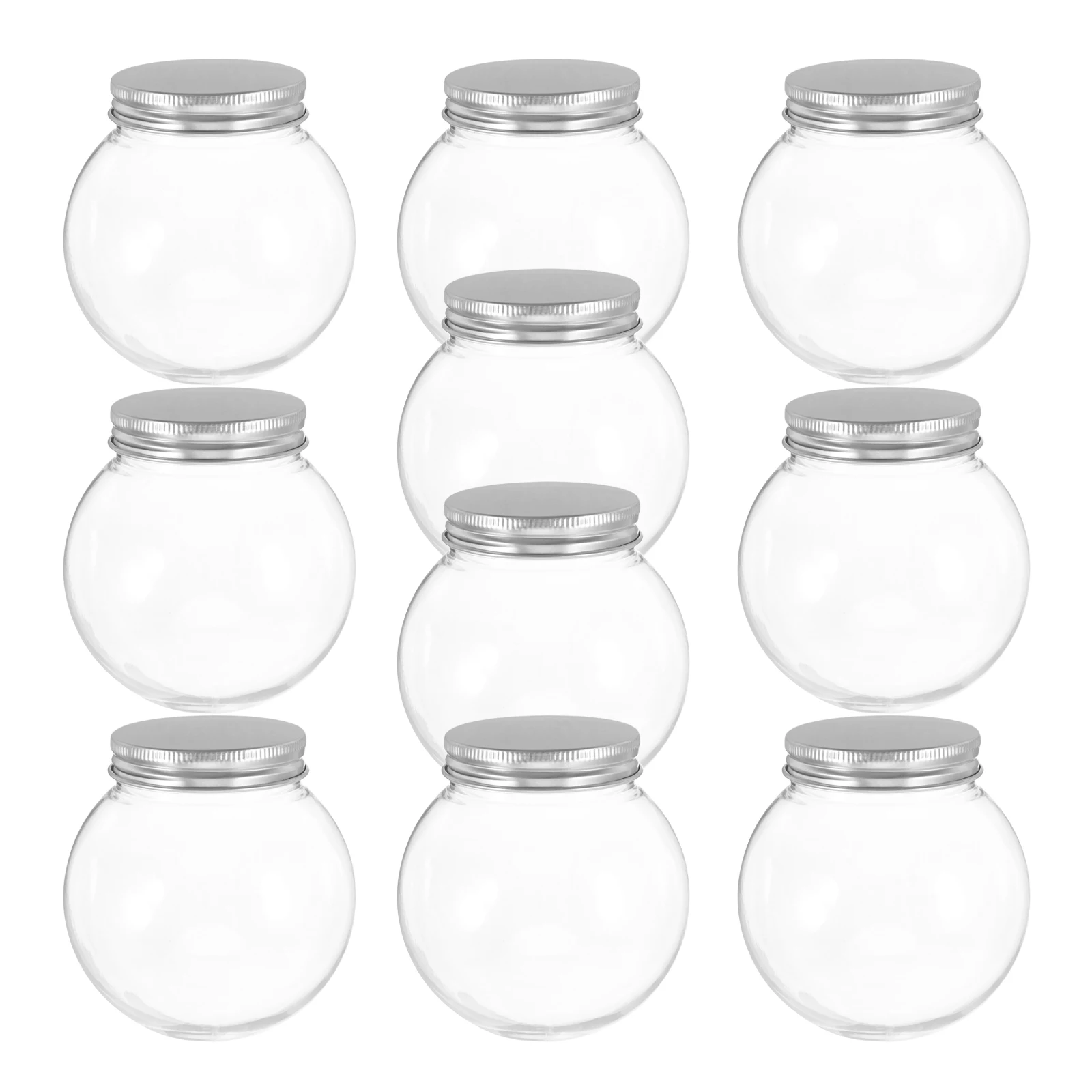 10 Stück Joghurt-Rundflasche (250 ml Aluminium transparentes Getränk Mini-Kunststoffversiegelung verdickt