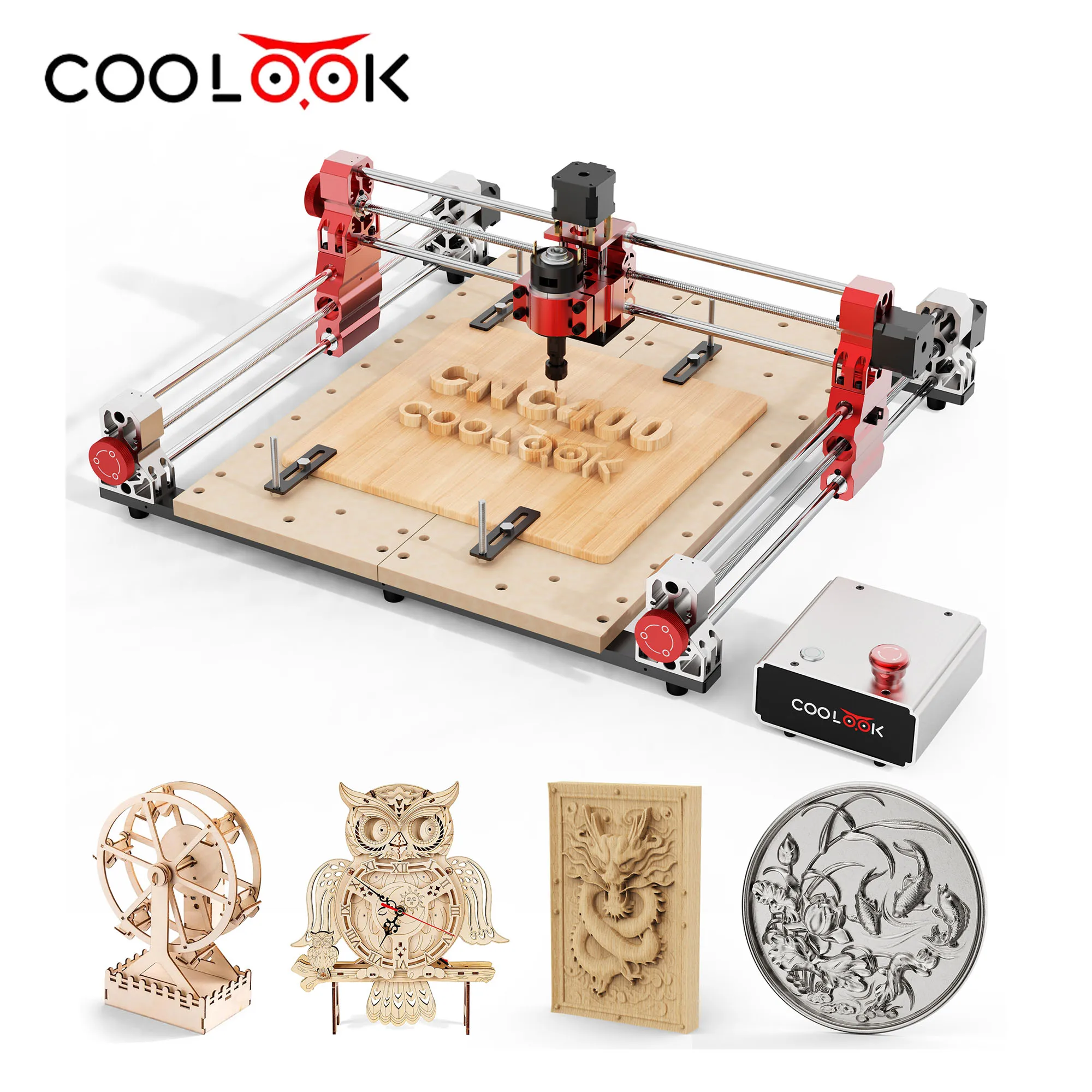 Machine de gravure et de découpe laser CNC400 pour bois et acrylique, moteur pas à pas, haute précision et faible bruit