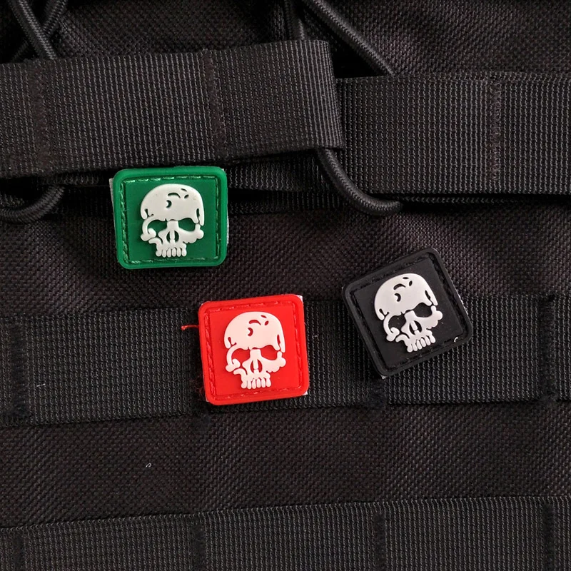 PVC Soft Rubber Badge Mini Hook & Loop Armband Clothing Backpack Badge Skull Bear Claw Appliqued Tactical Patch