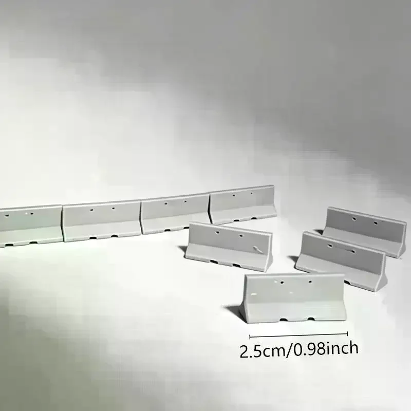 HO Scale Simulation Highway Fence Roadblock Model Guardrail DIY Sandtable Scene Accessories Railway Street View Ornament 16PCS