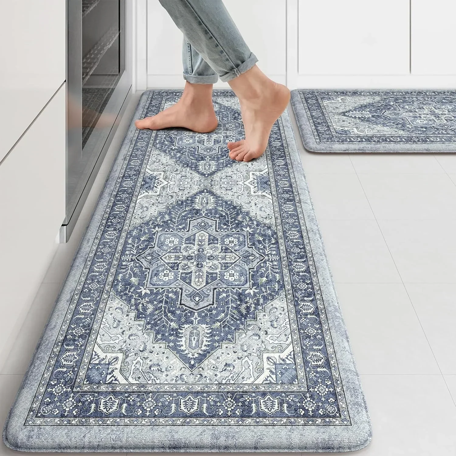 

Коврик VIKAMA в стиле ретро для фойе, домашняя кухня, нескользящий и пыленепроницаемый, утолщенный, моющийся, длинная полоска