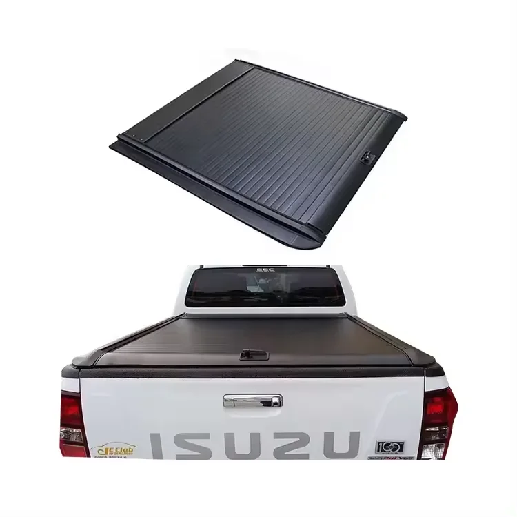 

Tonneau Cover Roller Lid Pick up Truck Hard Bed Car Retractable Aluminium Alloy for Isuzu Dmax Black 4X4 Pickup Truck Cars Autos