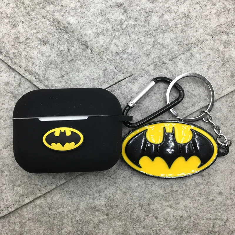 Cartoon Marvel Batman Earphone Case Cover For Airpods Pro 2 3 Silicone Wireless Headphone Protective Shell With Key Chain