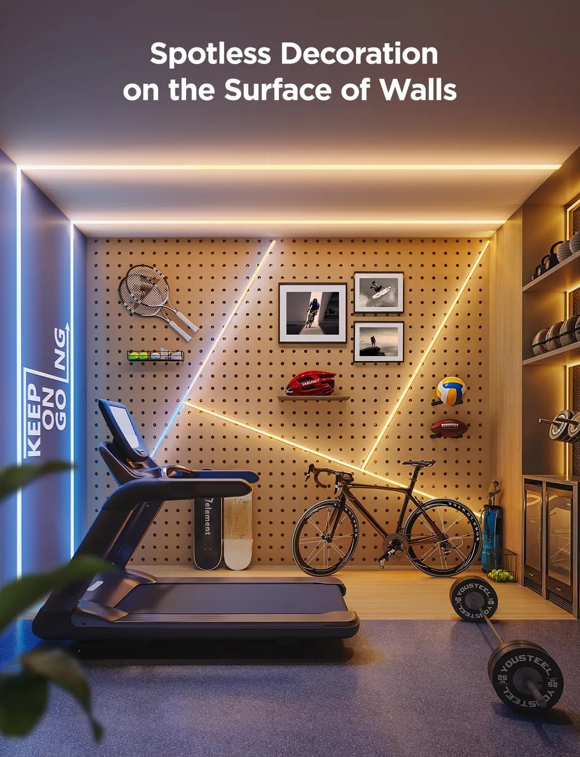 Smart RGBICW LED Strip Lights, Alexa/Google/Matter Compatible, Warm White & Color Changing, 9.8ft for Bedroom Decor