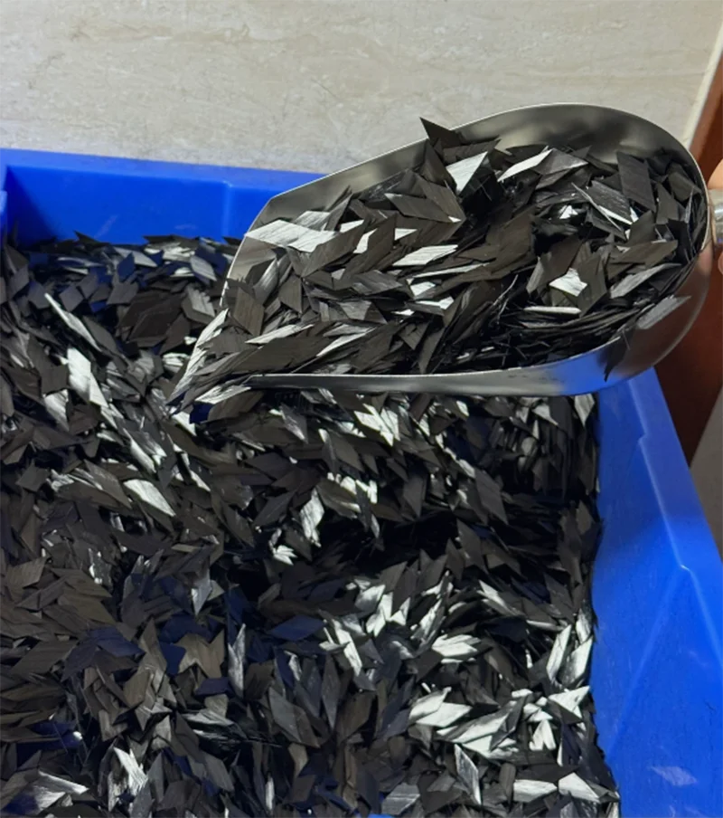 Diamond Big Shaped Flake Carbon Fiber Chopped Forged Cut Short Fibre Filament 200g/300g/500g/1000g