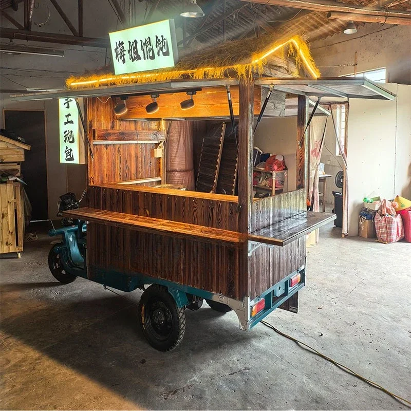 Stall car multi-function tricycle, stall car, movable retro snack car dining car