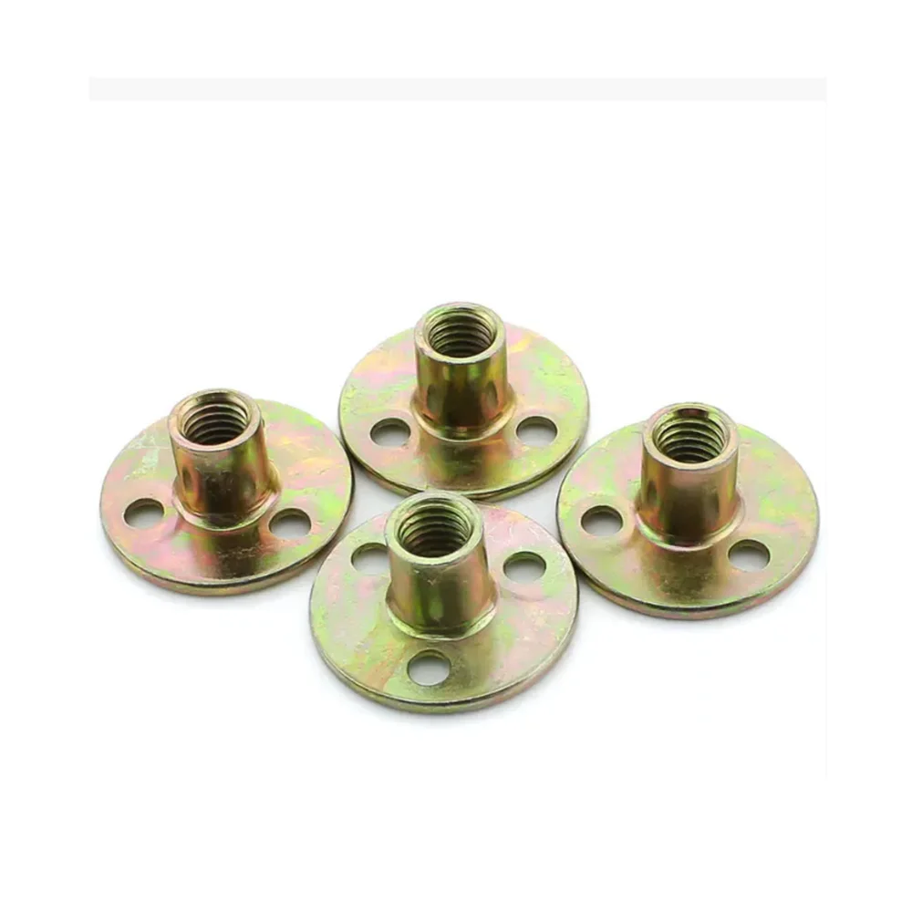 Three Hole Galvanized Iron Clamp Plate Nut Color Zinc Plated Furniture Sofa Foot Fixed Lock Nut M6-M12