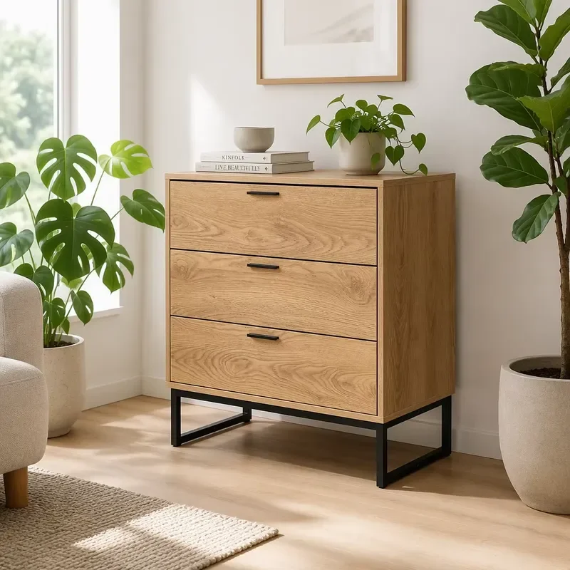 Simple style design brown multi-drawer locker, suitable for hotels, family living rooms, bedrooms