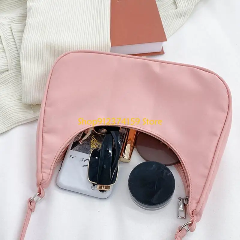 

G5AE Hobo Tote Handbag Purse for Women Small Nylon Shoulder Bag Mini Clutch Purse with Zipper Closure