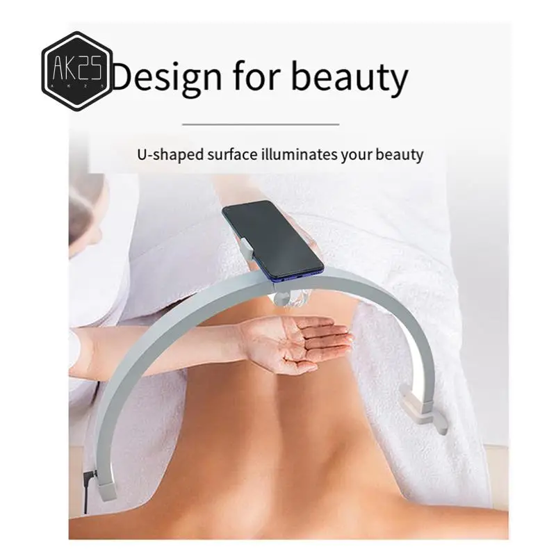 

AK25-22Inch Half Moon Nail Desk Lamp 20W Touch Control Half Moon Foldable Manicure Beauty Light With Phone Clip