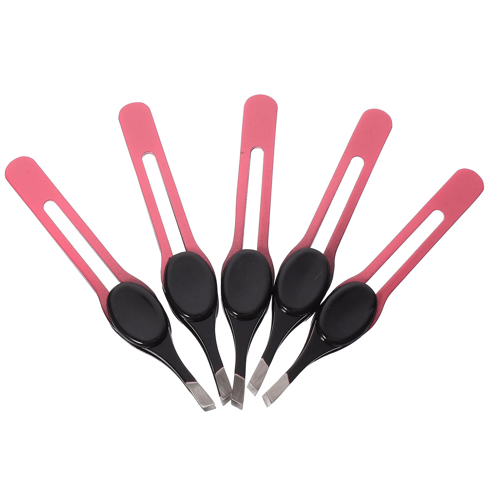 5 قطعة مجموعة ملاقط الحاجب من الفولاذ المقاوم للصدأ أدوات تشذيب مزيل شعر الوجه الدقيقة للنساء والرجال طقم مكياج مدمج للسفر #5