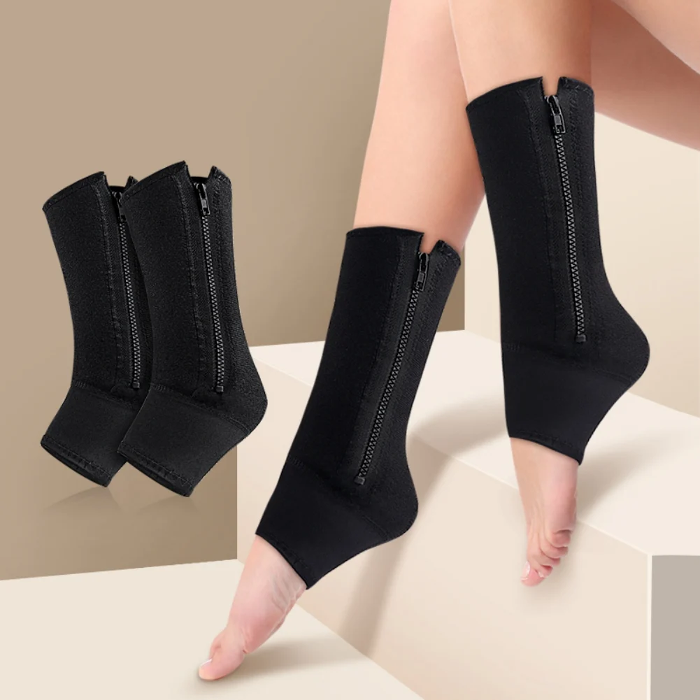 Women Foot Protection Socks Sports Socks Fixed Socks Zipper Socks  Leggings Ankle Protection Sport Comfortable Ankle Straps