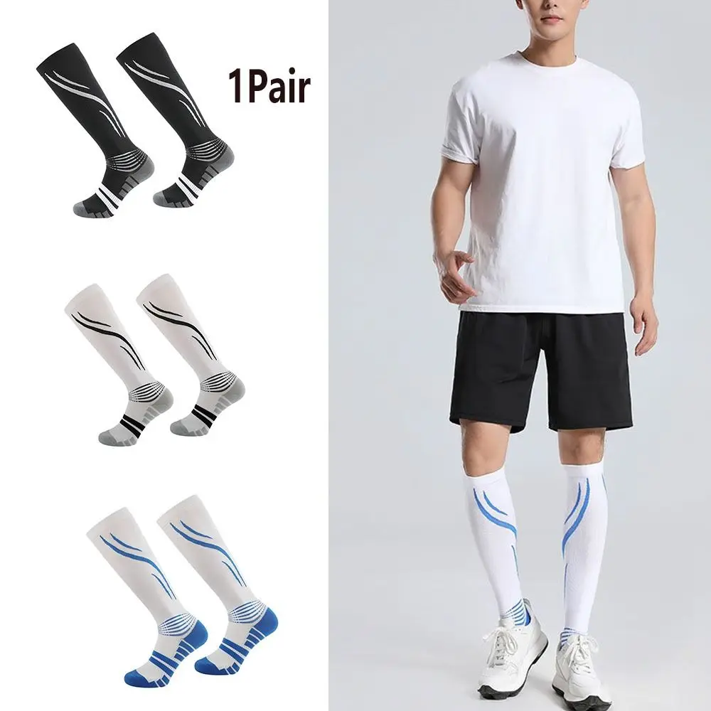 

1 Pair Breathable Sport Calf Compression Sock Comfortable High Elasticity Fitness Long Leg Socks Easy To Put On Knee High