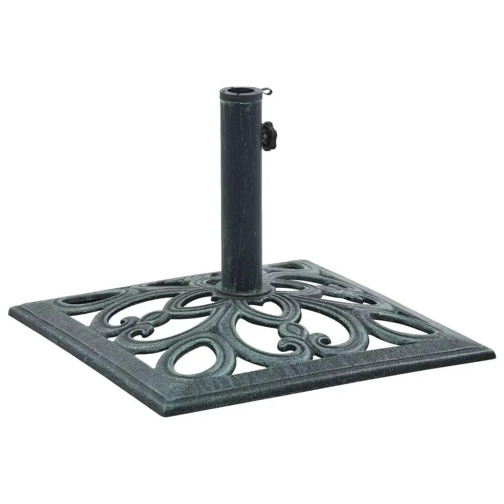 Heavy-Duty Green Umbrella Base 26.5 lbs - Durable 19.3 Cast Iron Stand for Patio Use