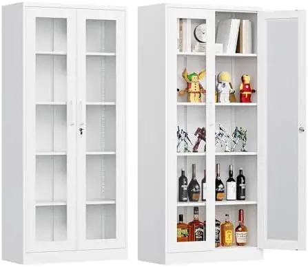 Glass Display Cabinet With Doors, 71
