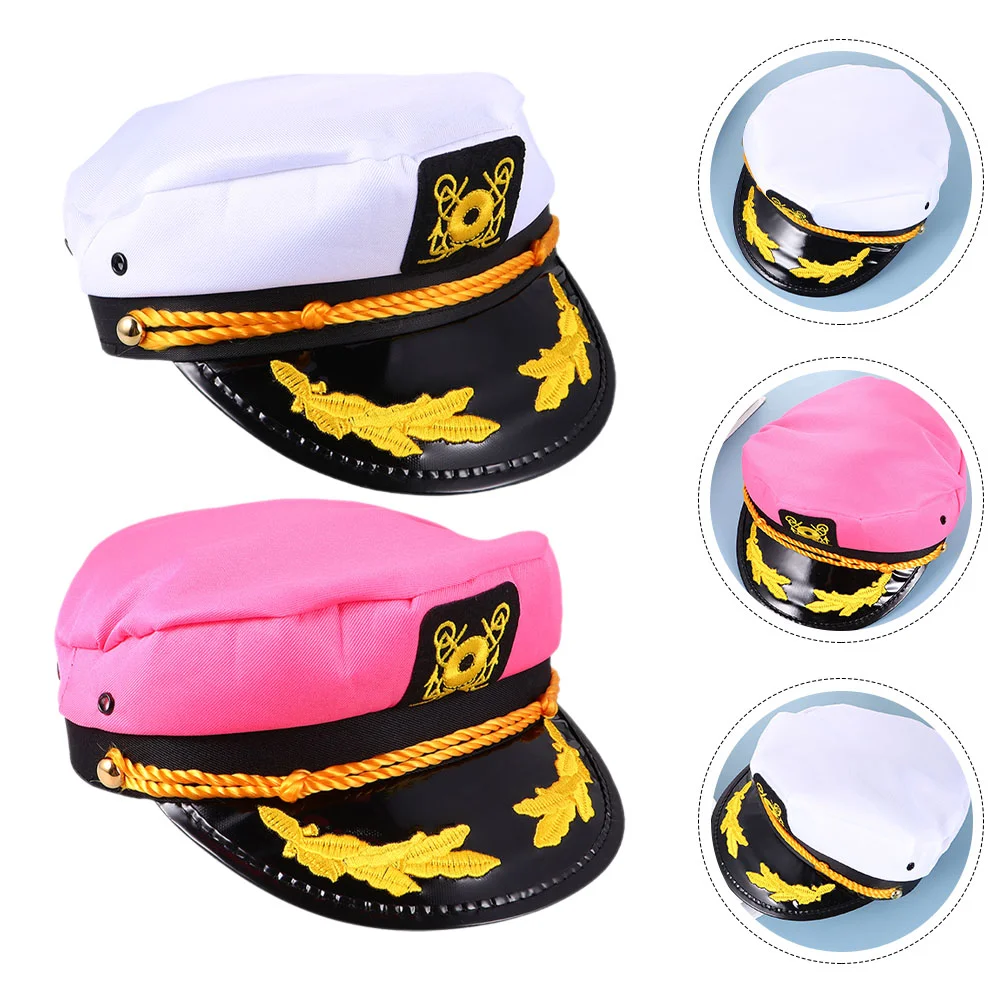 

2 Pcs Party Sailor Hat Masquerade Captains for Outdoor Women Hats Aldult Pool Yacht Skin Sailing Accessories