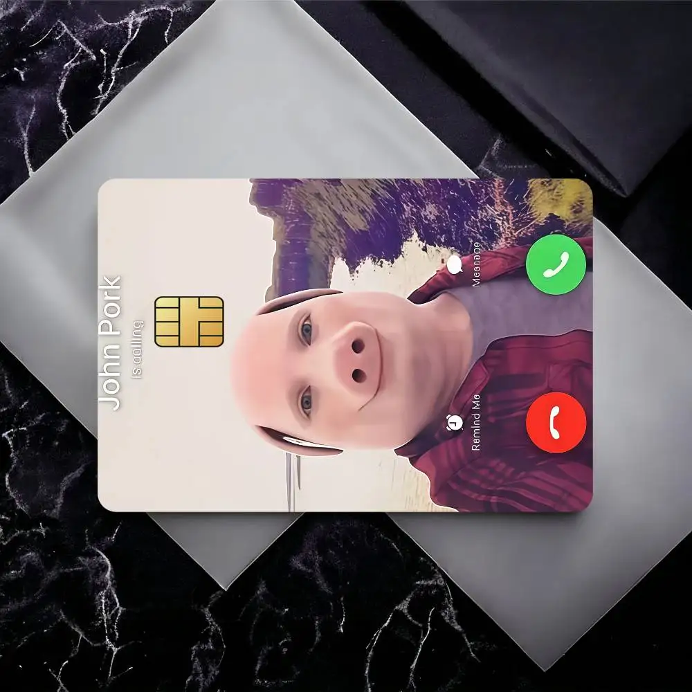 Lustige Schwein-Kreditkarten-Haut-Aufkleber für Bankkarten, Bus, Metro, Kartenaufkleber, wasserdicht