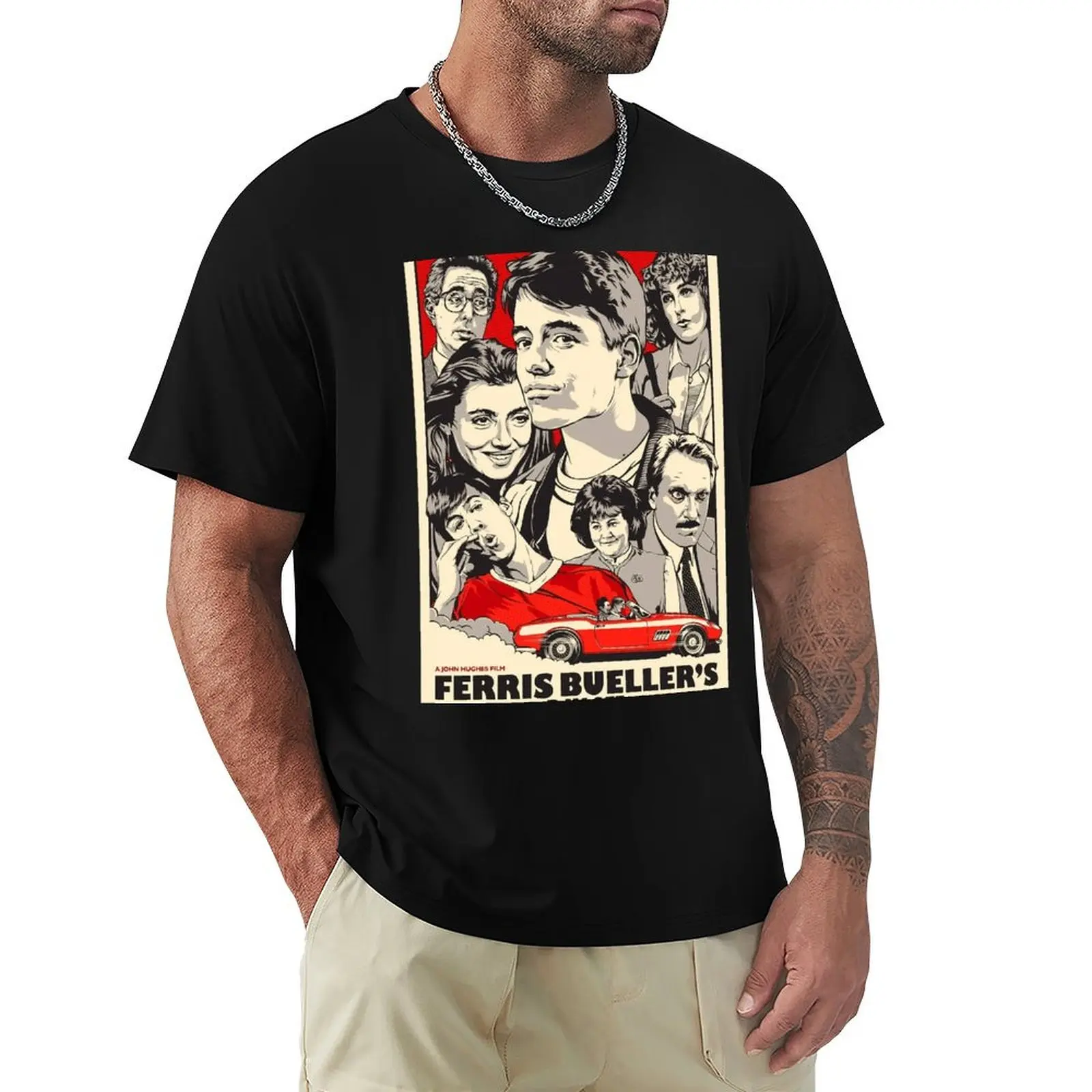 Ferris Buellers Day Off Poster T-Shirt Plus Size Simple Casual Top