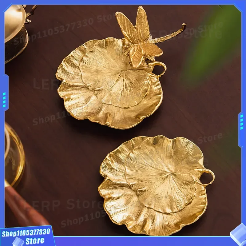 Luxury Brass Snack Plate for Dried Fruit European Style Decorative Storage Tray for Living Room Bedroom Jewelry Organizer