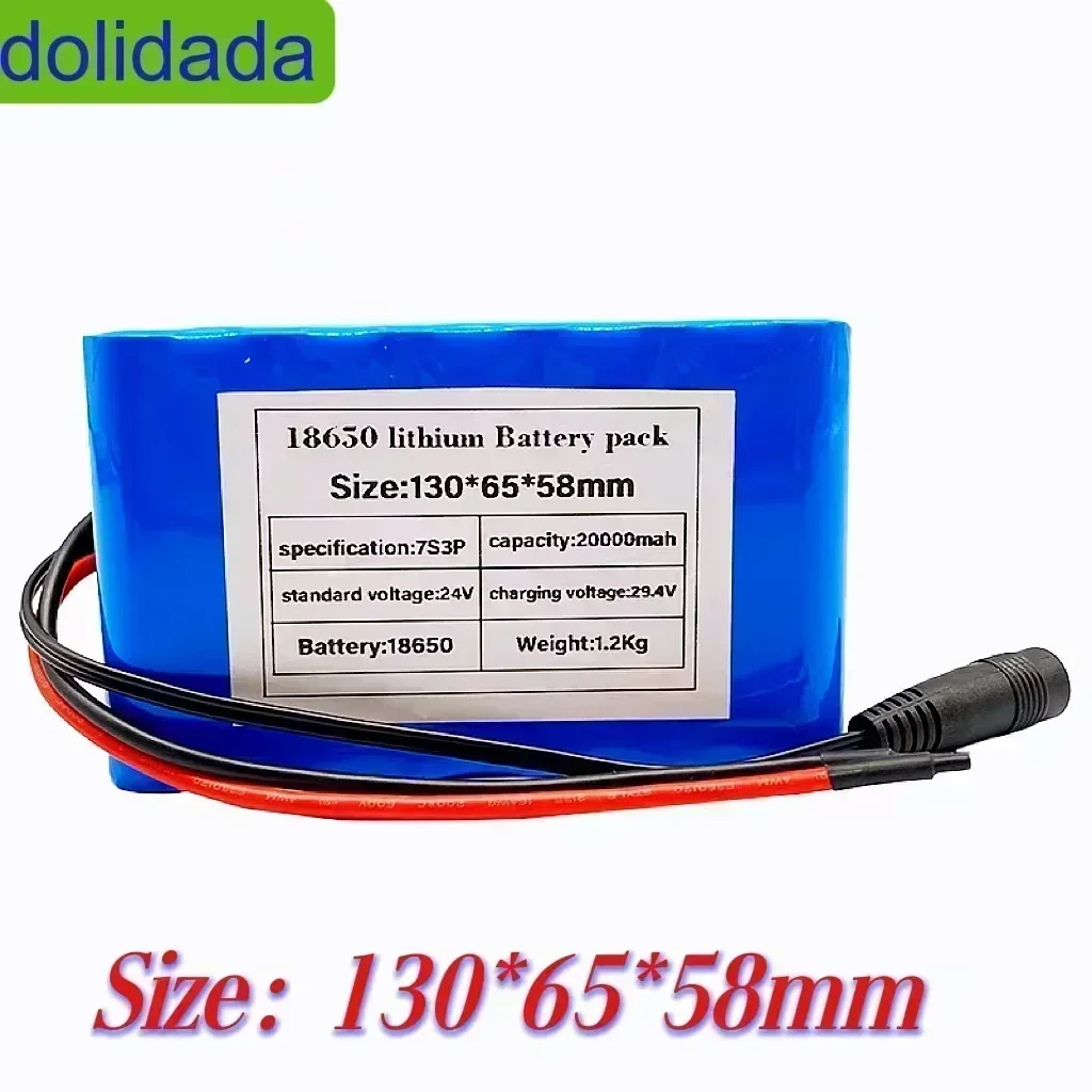 Lithium ion battery 7S3P 18650 24V, 20Ah, 20000mAh, used for commuting vehicles, with charger 29.4V 2A