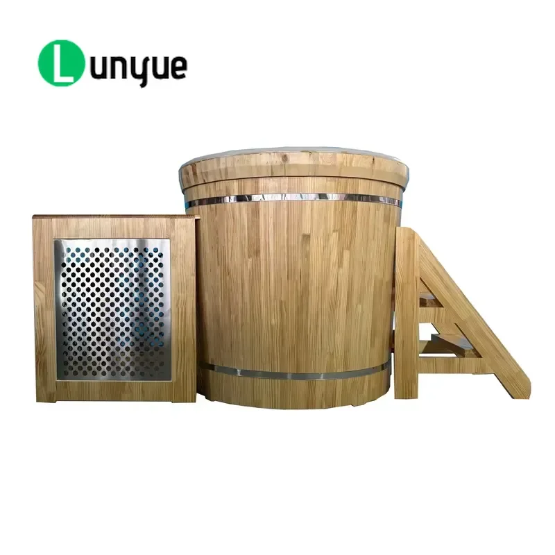 Modern Eco Friendly Wooden Ice Tub Oval Cold Soaking Cooler for Hotel Villa Use Durable Natural Wood Bath Bucket