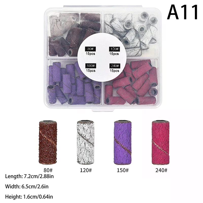 Bandes de ponçage pour Nail Art, outil de dissolvant de vernis Gel, accessoire pour Machine à ongles électrique, forets à ongles