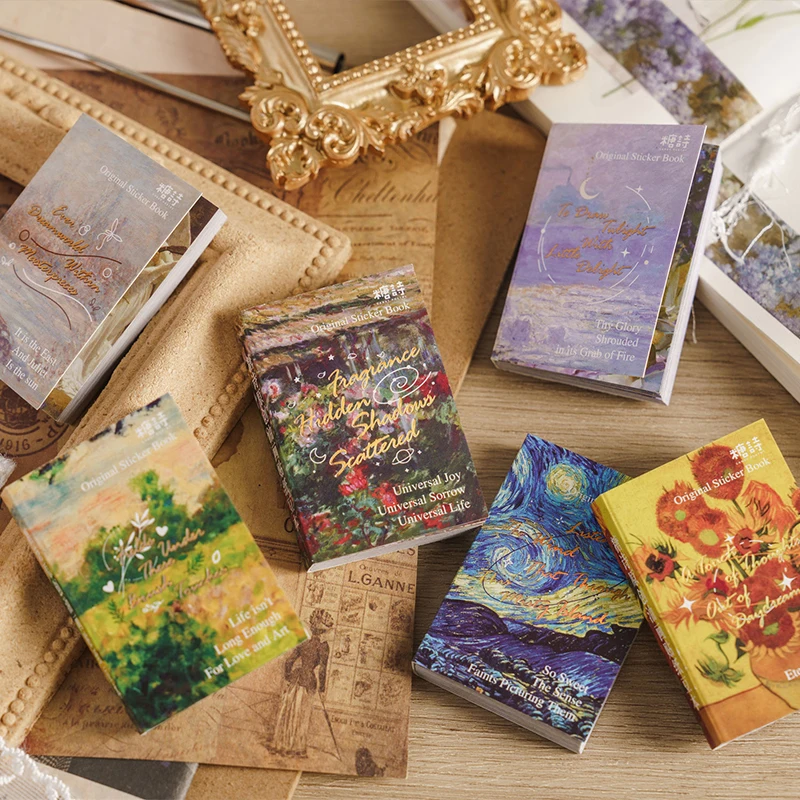 50 pcs/Oil Painting art Stationery stickers book Aestheti Scrapbooking Journaling Vintage Stationery aesthetic Stickers