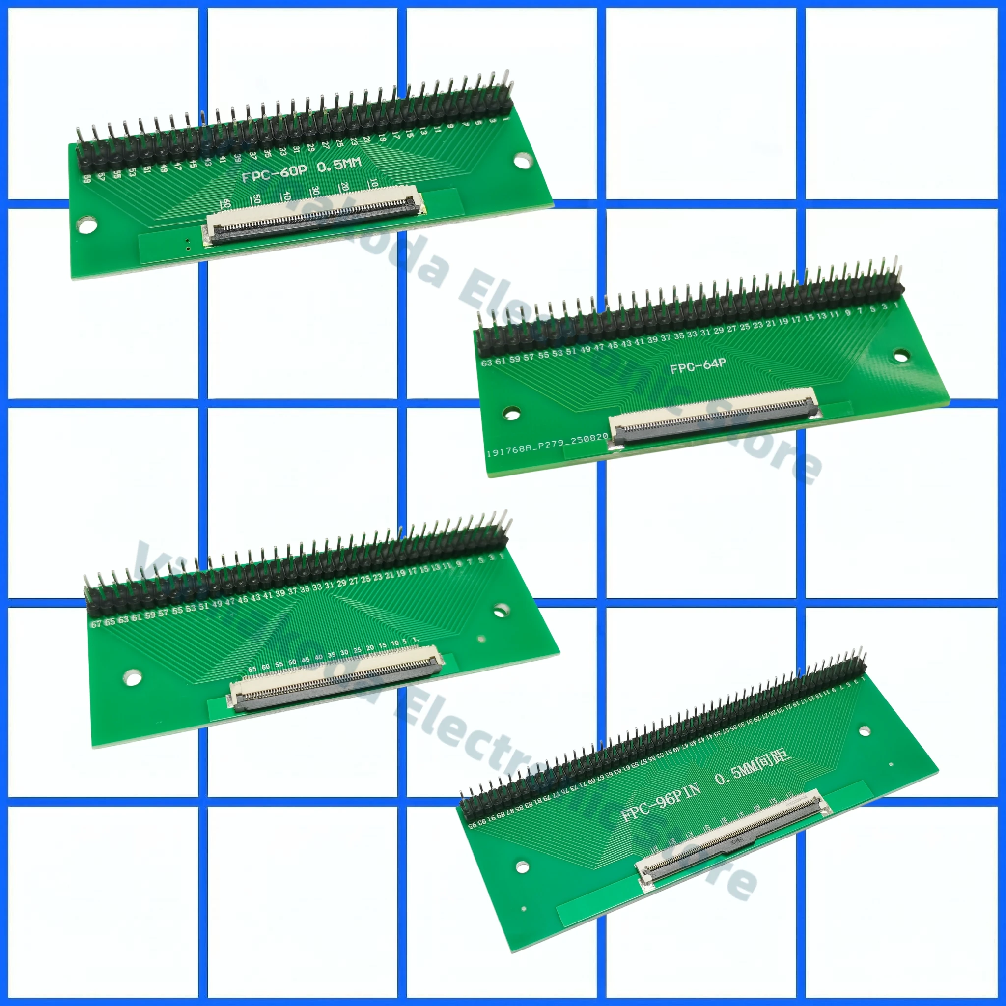 1PCS FFC/FPC Conversion Board 0.5mm Connector to 2.54MM Double Row Bent Pins 4/10/14/15/16/22/26/30/32/36/42/45/60/64/68/80/96P