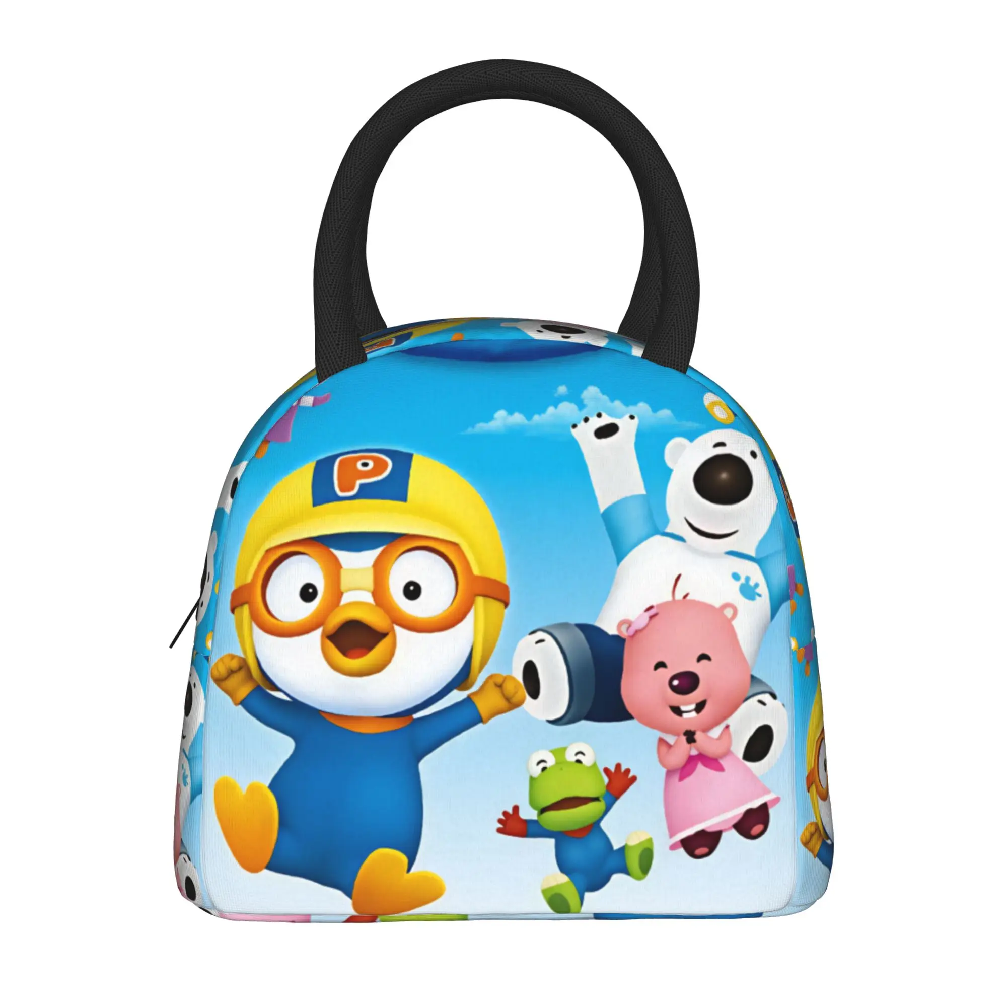 Pororos Cartoon Penguin Lunch Bag Animation  Office Lunch Box For Child Fashion Custom Tote Food Bags Oxford Portable Cooler Bag