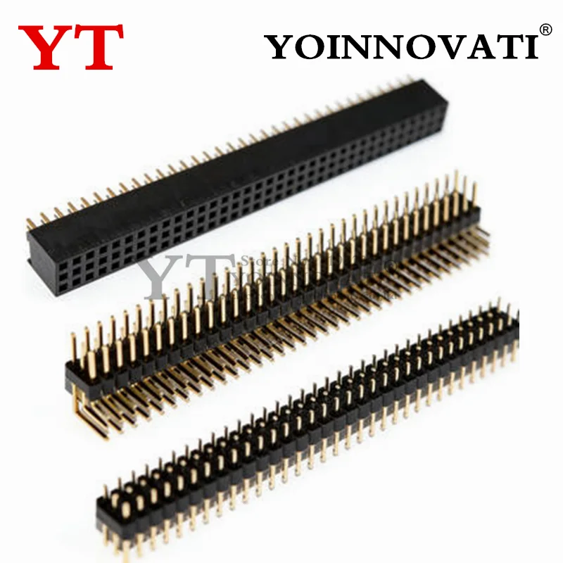 5PCS 3x40P 2.54MM Triple Row Straight 90D Right Angle R/A Breakaway Rohs Gold PCB Male Female Pin Header Connector 3x40pin