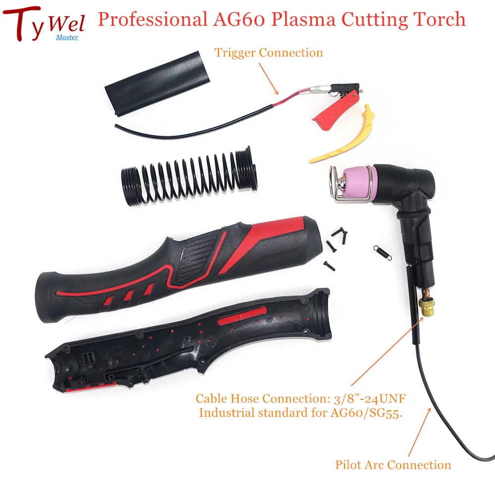 Professional AG60 Torch SG55 Torch Plasma Cutter Gun with/without Pilot Arc Plasma Torch 60A Plasma Cutting Torch