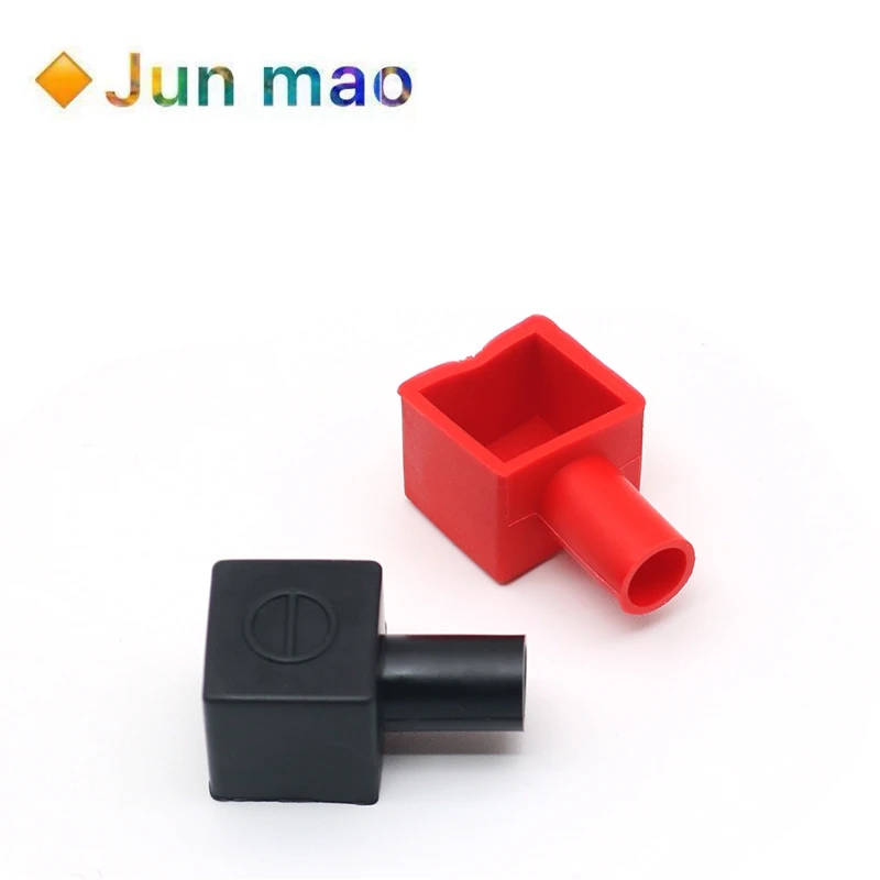 Motorcycle battery pile clamp protective cover battery terminal positive and negative insulation square cap rubber sheath