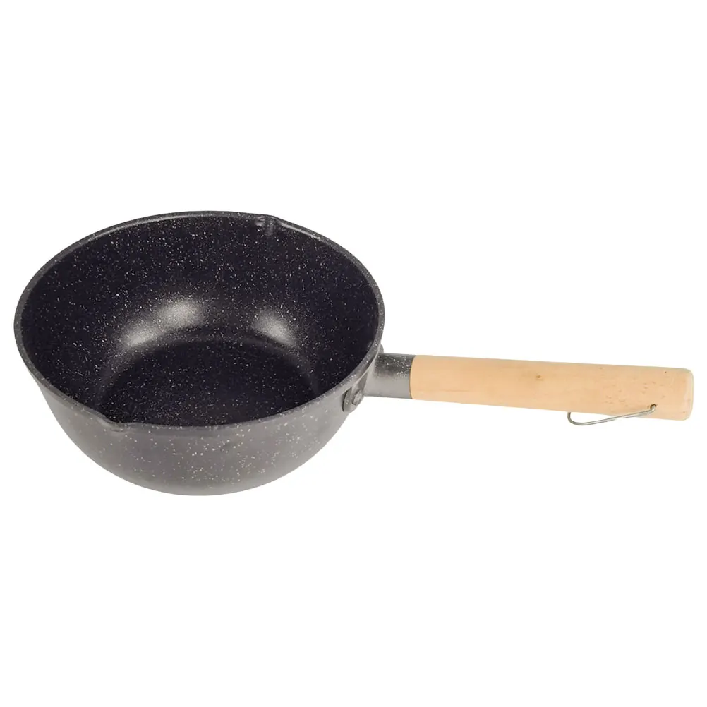 Sturdy Nonstick Saucepan With Wooden Handle Heat Resistant Cooking Pot For Soup Noodles Milk Stew Stovetop Use Kitchen Cookware