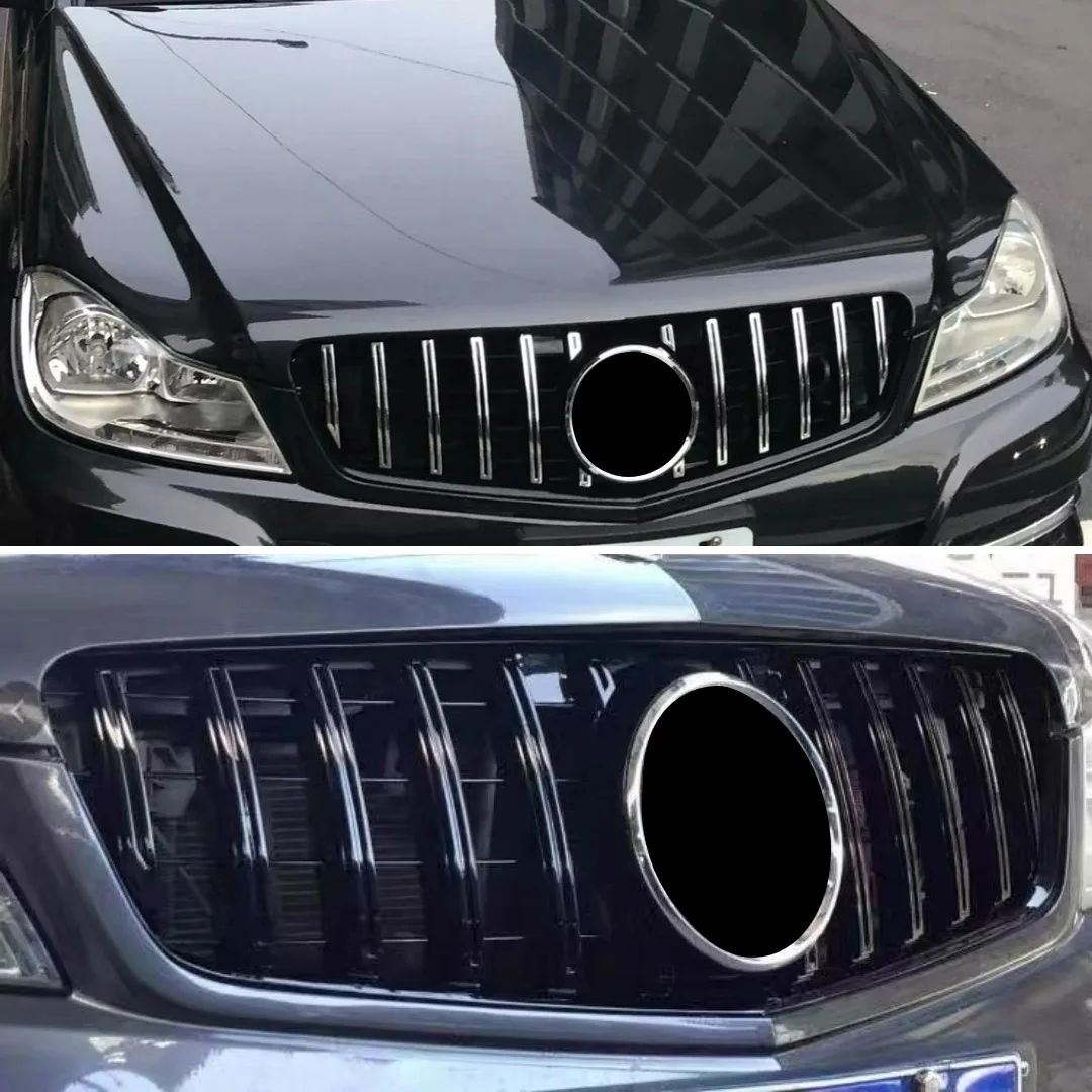 Upgrade Front Bumper Inlet Grille Racing Grill Mesh Tuning For Mercedes Benz C class W204 C204 Coupe C43 2007-14 C200 GT Style view 3