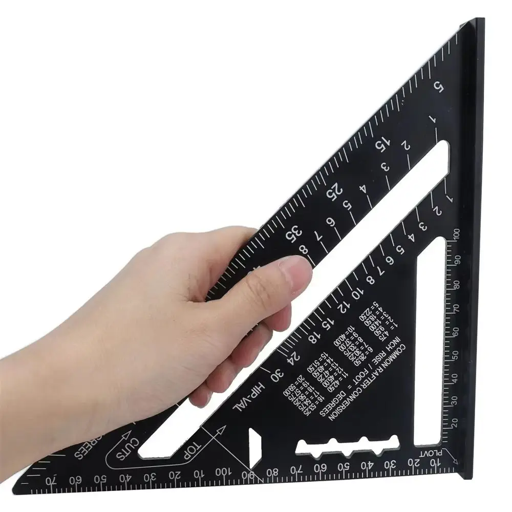 Aluminium Alloy Triangle Ruler 90 Degree High Precision Measurement Tool Thin Style Multi Function Angle Ruler Layout Tool