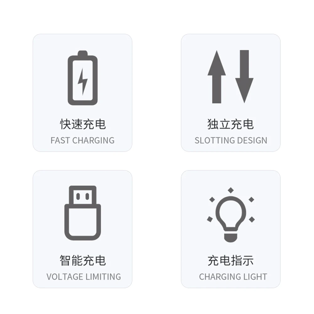 Battery Charger 4 Slot Intelligent Fast Charge With Indicator For 1.2V NiMH NiCd AAA/AA Rechargeable Batteries USB LED Light