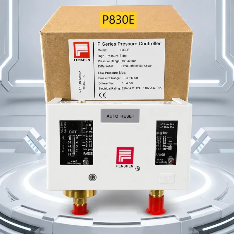 Original FENSHEN Pressure Controller Switch P830HLME P830E High Low Voltage Control Dual Set Air Compressor Regulator Sensor