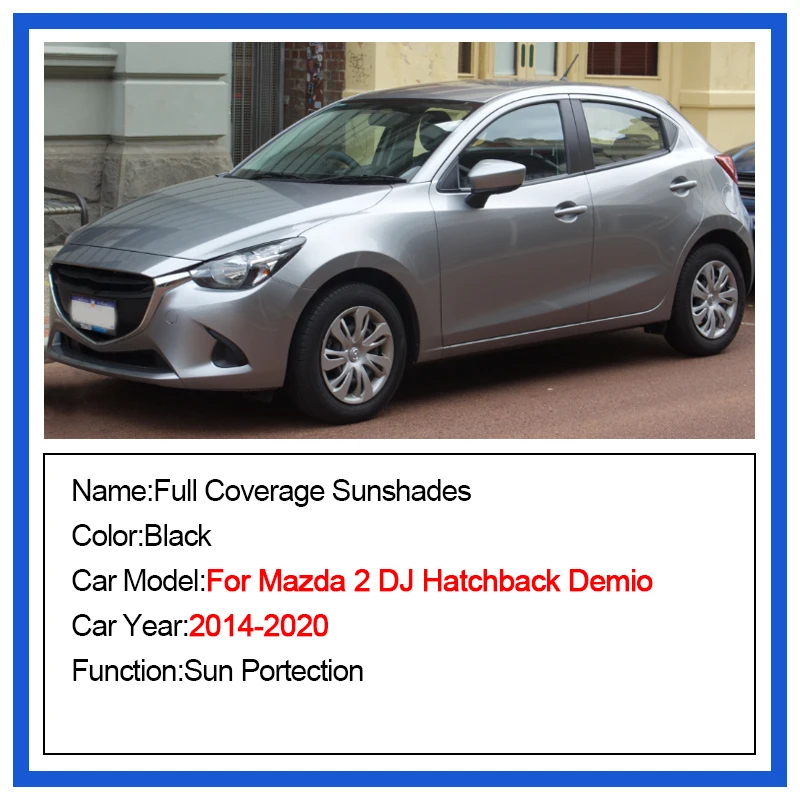 Car Sunshade For Mazda 2 DJ Hatchback 2014 2015 2016 2017 2018 2019 2020 Magnetic Front Windshield Curtain Side Car Accessories
