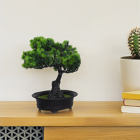Artificial Greenery Bonsai Tree Japanese Juniper Style Small Potted Fake Plant Decoration Indoor Zen Faux Plant Office Home