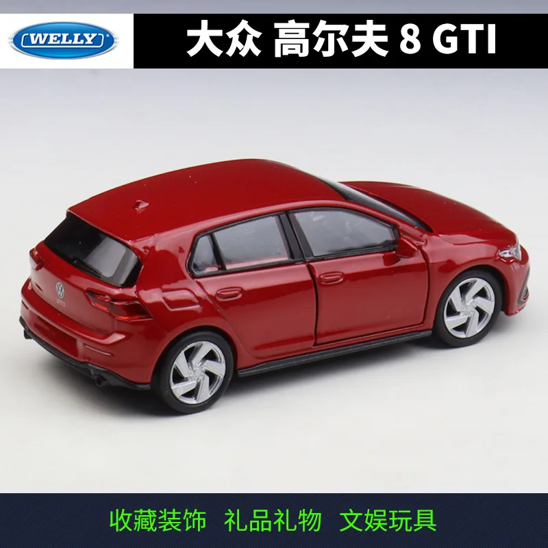 WELLY 1:36 Volkswagen Golf 8 GTI Mini Simulation Alloy Toy Car Model Return Function Car Ornament Car Culture Gift