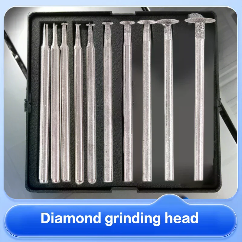 10/20Pcs Grinding Bit Dremel Accessory 2.35mm Ultra-Thin T Head Shank Diamond Mounted Point Stone Jade Carve Polish Engrave Tool