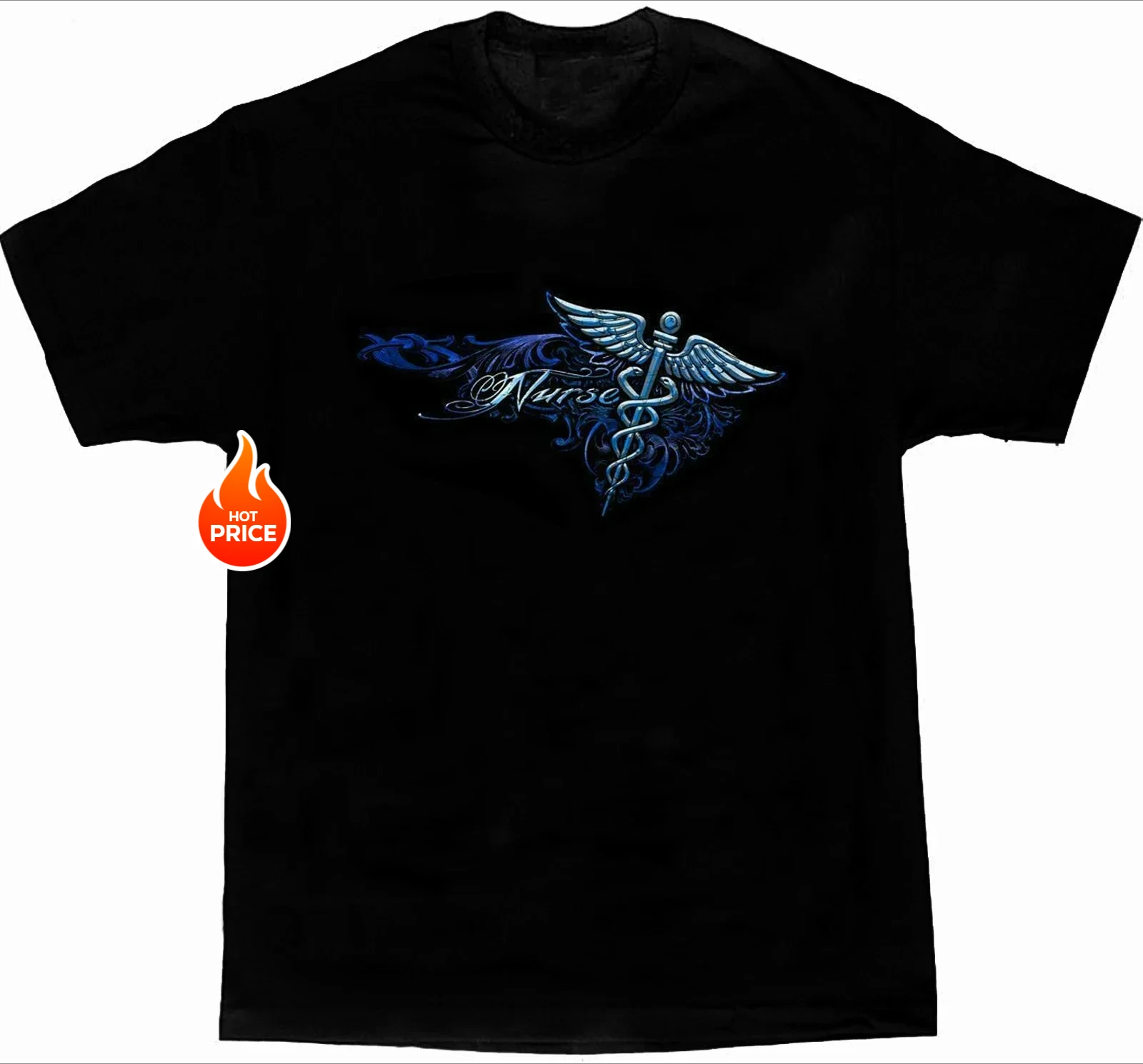Cring Compassion Comfort. Medical Caduceus Silver Wings Nurse T-Shirt 100% Cotton O-Neck Summer Short Sleeve Casual Mens T-shirt