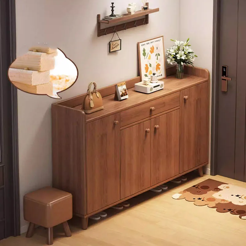 Luxury Vertical Shoe Shelf Modern Slippers Designer Wooden Living Room Mobile Shoe Cabinet Storage Zapatero Entrance Furniture