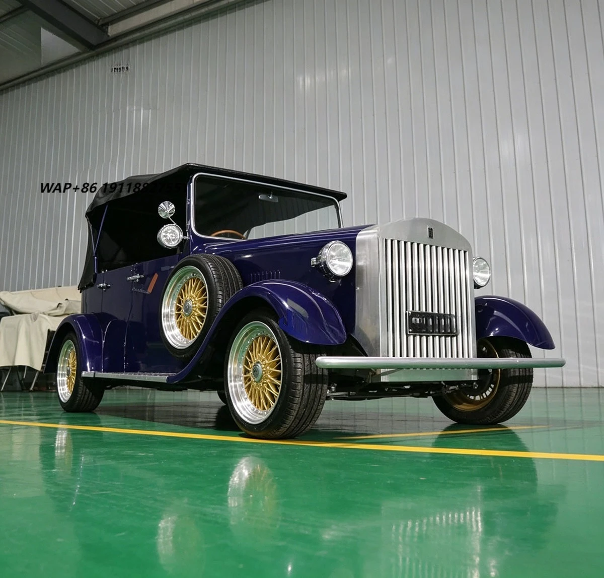 Electric Retro Classic Tourist Car 5 Seater Antique Style Sightseeing Bus for Resort and Hotel Use