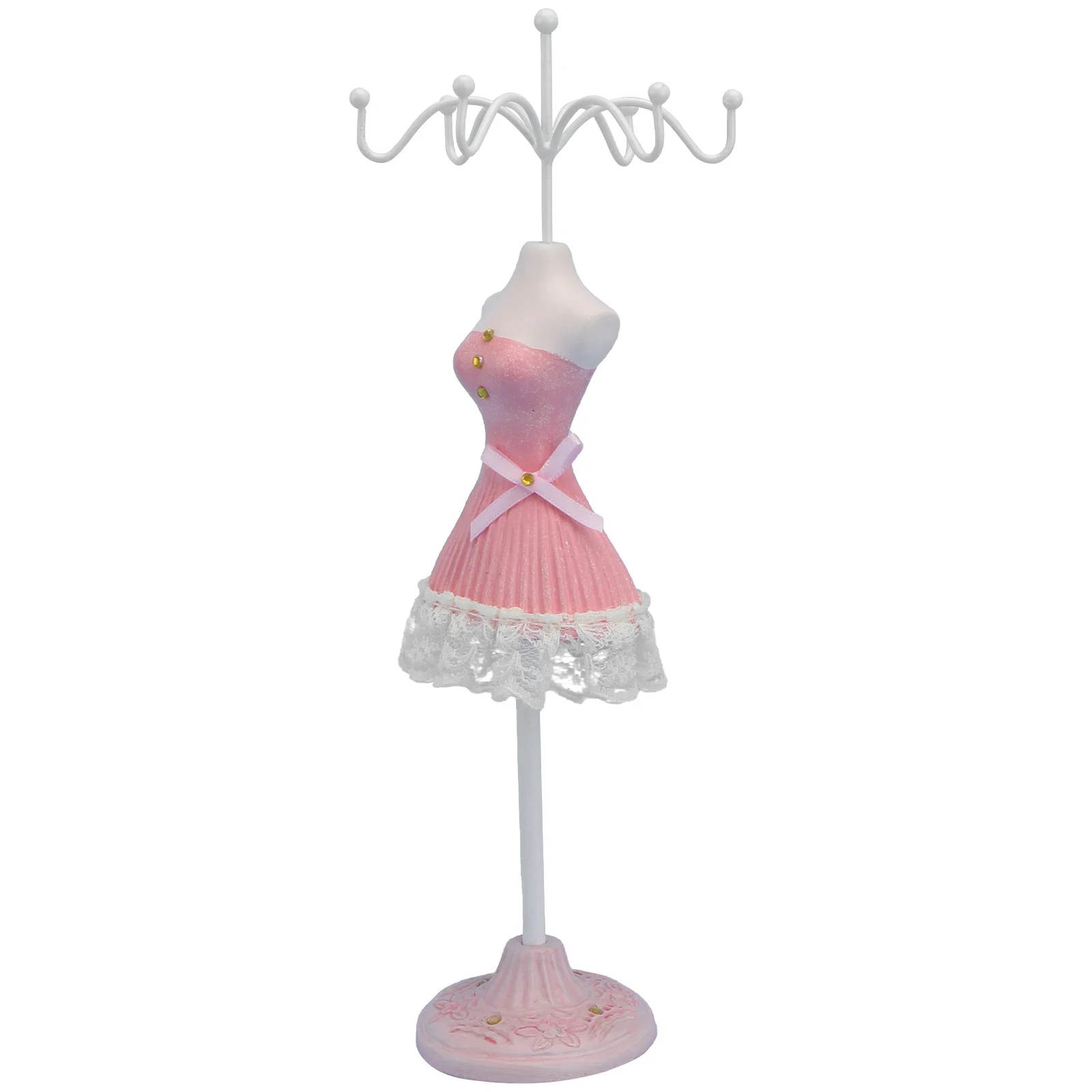 Rotating Display Stand Earring Showing Shelf Practical Pink Unique Necklace Rack