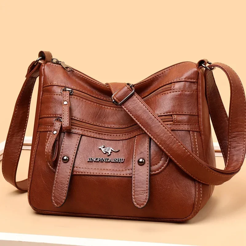 Women Bag New Middle-aged Mother Pu Leather Shoulder Messenger Mobile Phone Crossbody Bag Luxury Brand Bolsos