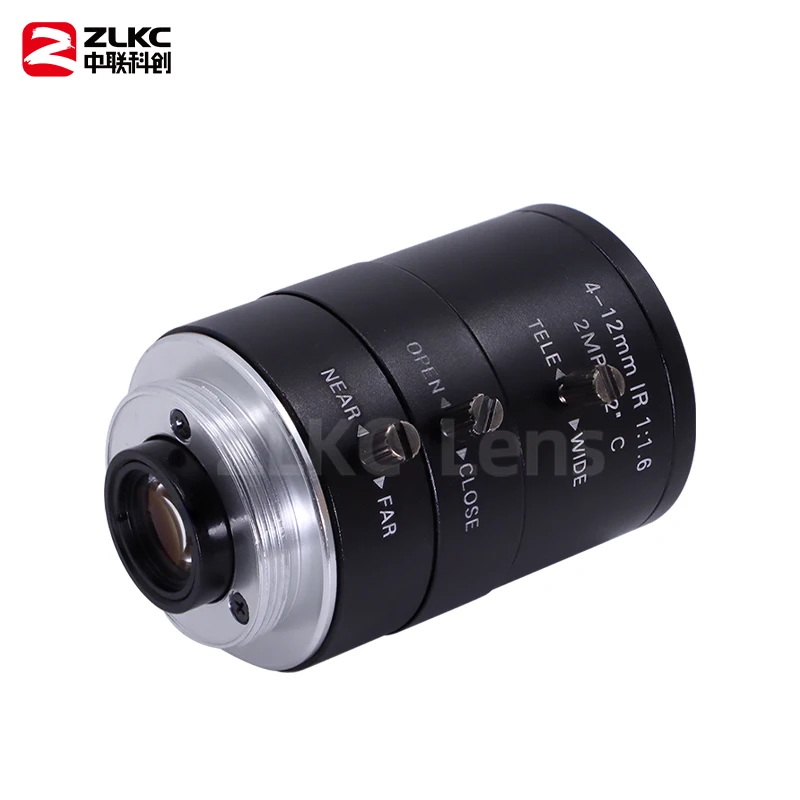 Macro Lens 4-12mm Varifocal C Mount HD Lens Manual Iris 1/2 Inch 2MP FA Optical Lens CCTV for Machine Vision Basler Camera