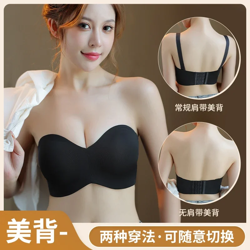 حمالة صدر نسائية غير مبطنة بدون حمالات حمالة صدر غير مرئية تدعم حمالة صدر غير مبطنة مقاس كبير مضادة للانزلاق B-CD E F G 32-40 42 48