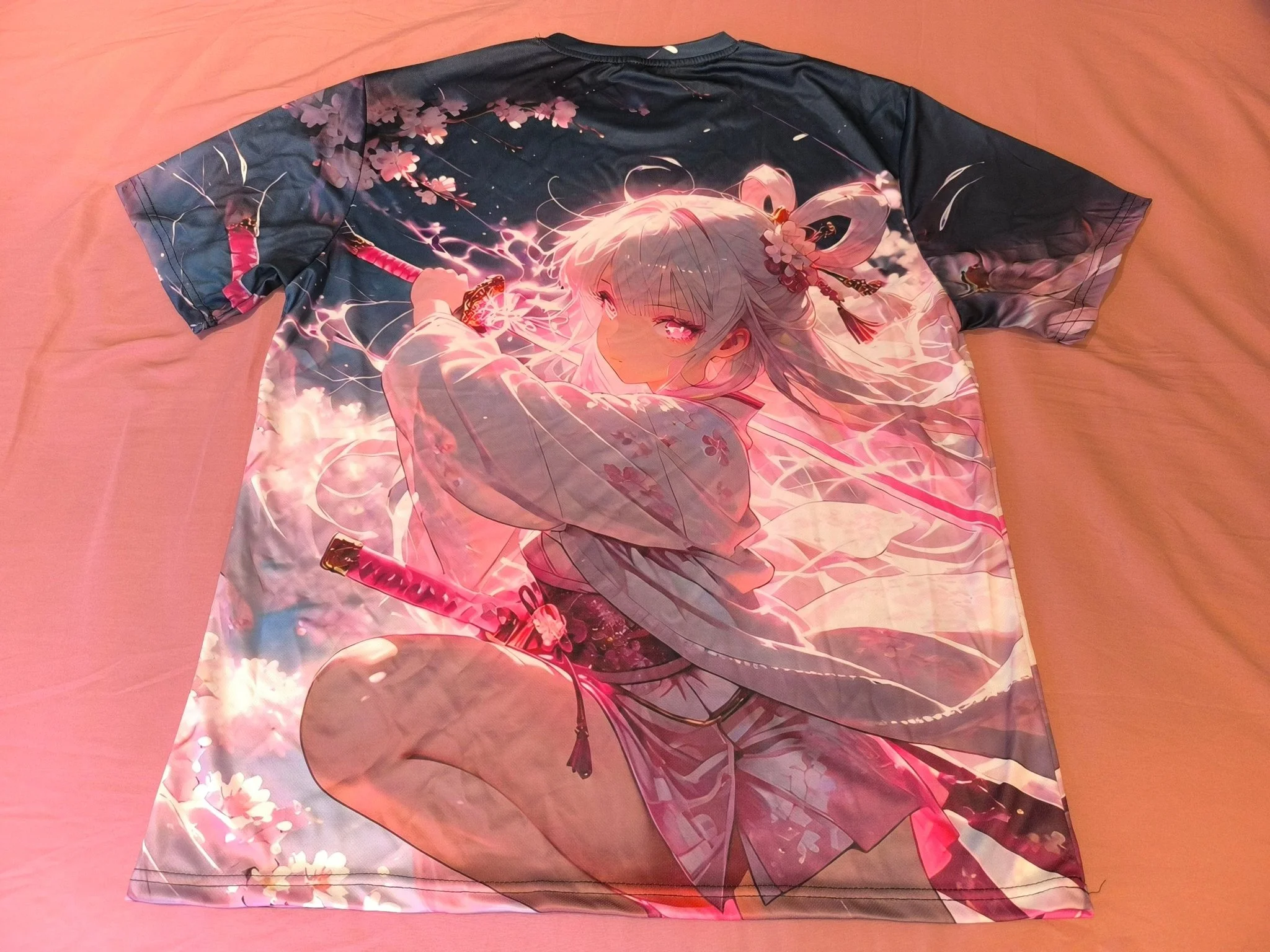 Adult and Children Combat Girl Harajuku Style T-Shirt! Pink Blade Warrior 3D Full Print, Aesthetic Style Street-Chic Trendy T